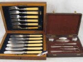 A boxed set of six silver plat