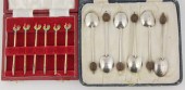 A boxed set of six silver coff