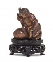 A Boxwood Netsuke of a Pearl D
