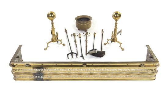 A Brass and Iron Fire Fender with