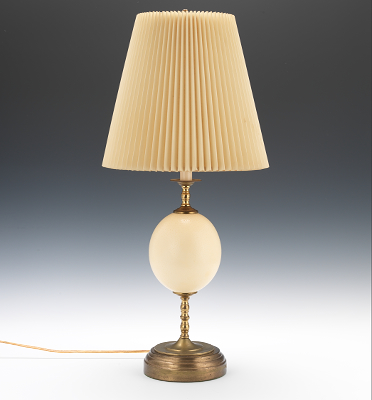 A Brass and Ostrich Egg Table