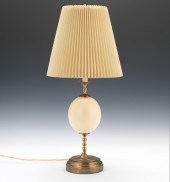 A Brass and Ostrich Egg Table