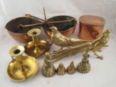 A brass balance with deep copp