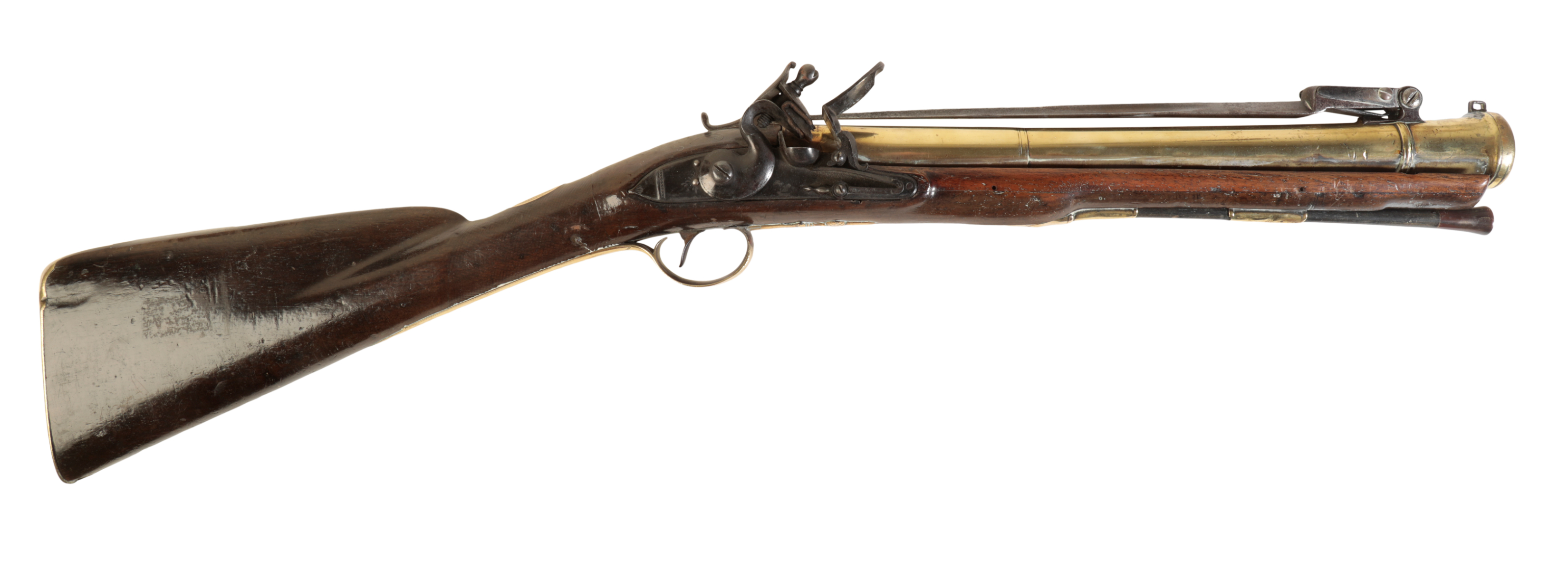 A BRASS BARRELED FLINTLOCK