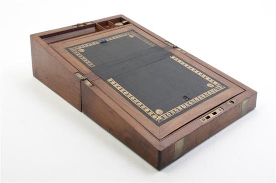 A Brass Bound Mahogany and Burlwood