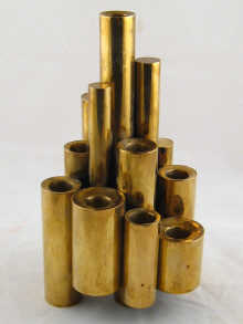 A brass chanukiah of contemporary