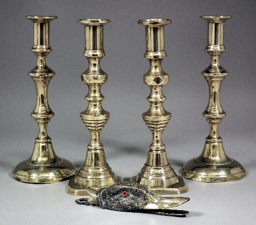 A brass desk clip in the