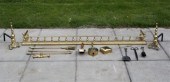 A brass fender, a pair of bras