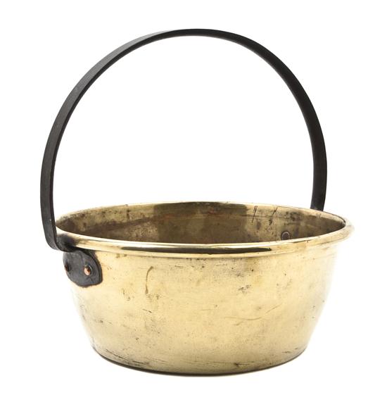 A Brass Handled Pot of circular