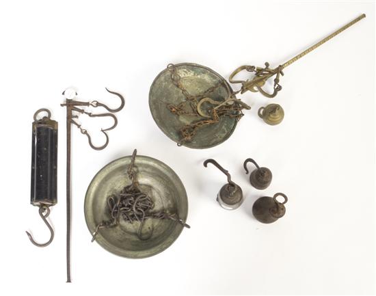 A Brass Hanging Scale etched