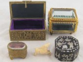 A brass jewel casket 10.5 x 5.