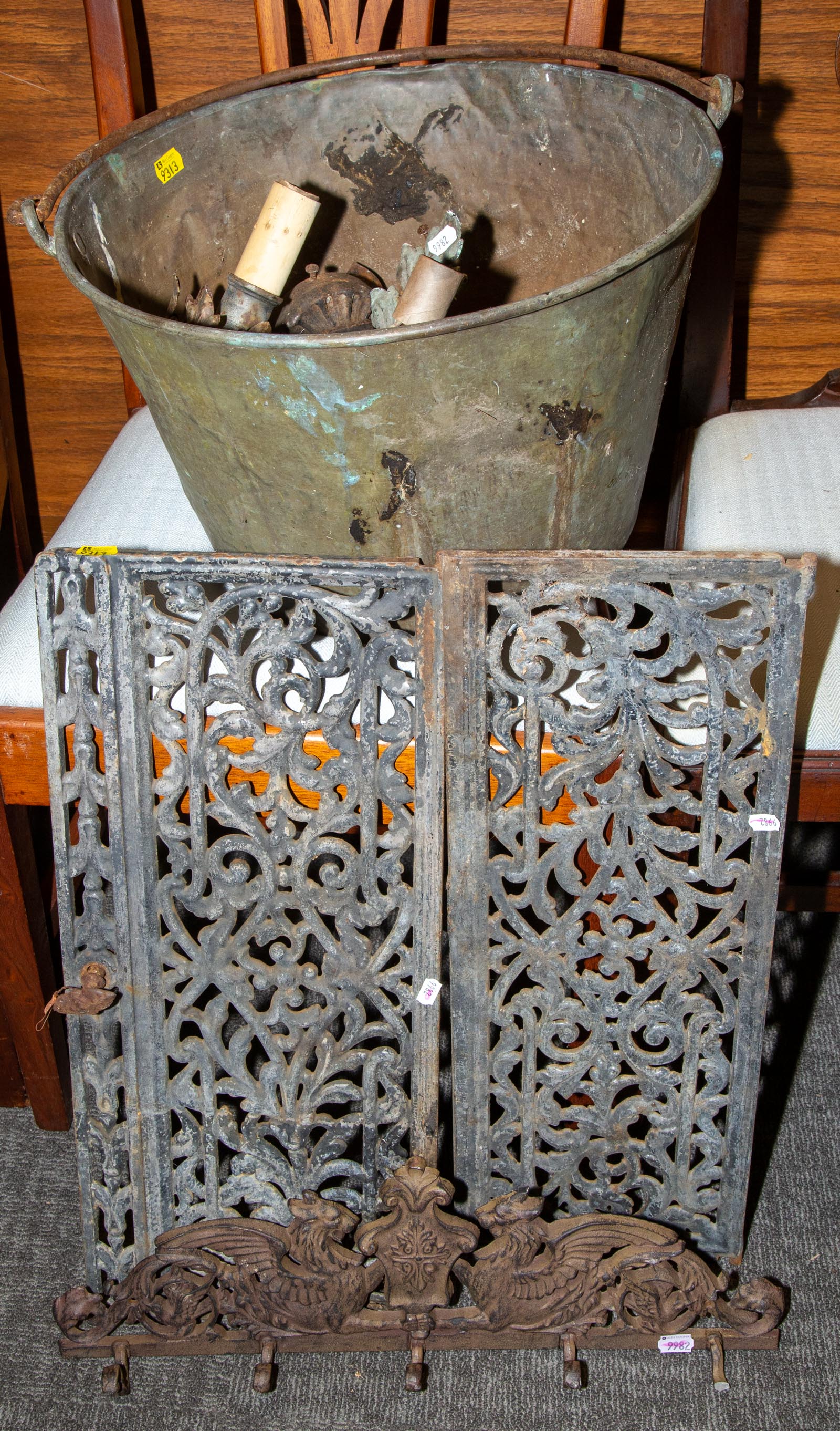 A BRASS KINDLING BUCKET &