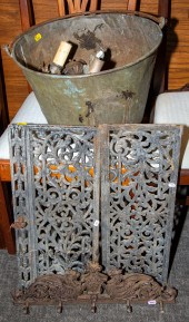 A BRASS KINDLING BUCKET & ASSO