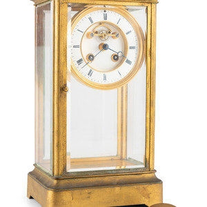 A Brass Mantel Clock Late