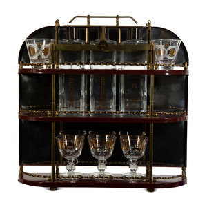 A Brass-Mounted Liquor Rack with