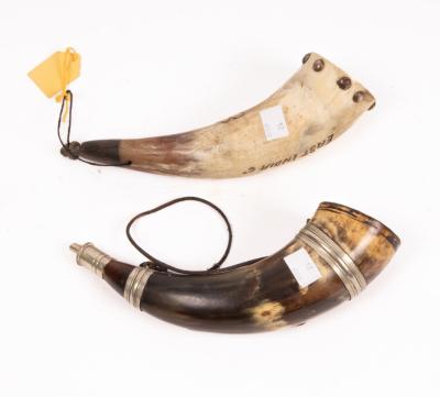 A brass mounted powder horn