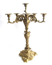 A BRASS ROCOCO STYLE 5- LIGHT