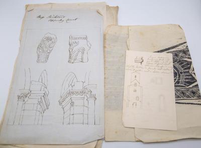 A brass rubbing of memorials from