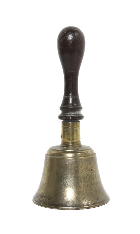A Brass School Bell having a turned