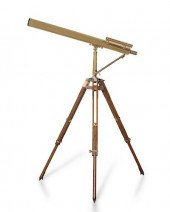 A BRASS TELESCOPE ON ADJUSTABL