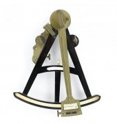 A BRITISH EBONY AND BRASS OCTA
