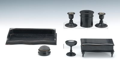 A British Ebony Vanity Set