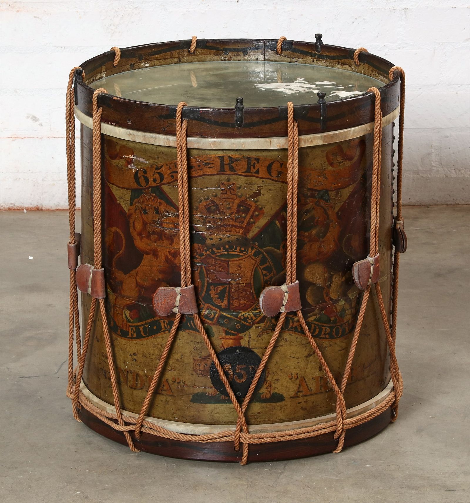 A BRITISH MILITARY DRUM NOW AS A