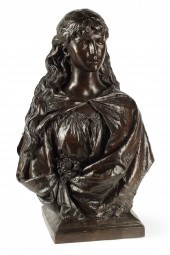 A BRONZE BUST OF MARIE VAN ZAN
