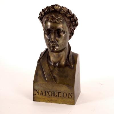 A bronze bust of Napoleon,