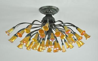 A Bronze Ceiling Mount Light
