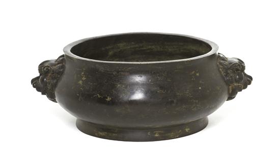 A Bronze Censer of squat baluster