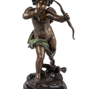 A Bronze Cherub Sculpture, After