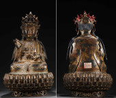 A BRONZE CLAY GOLD GUANYIN BUD