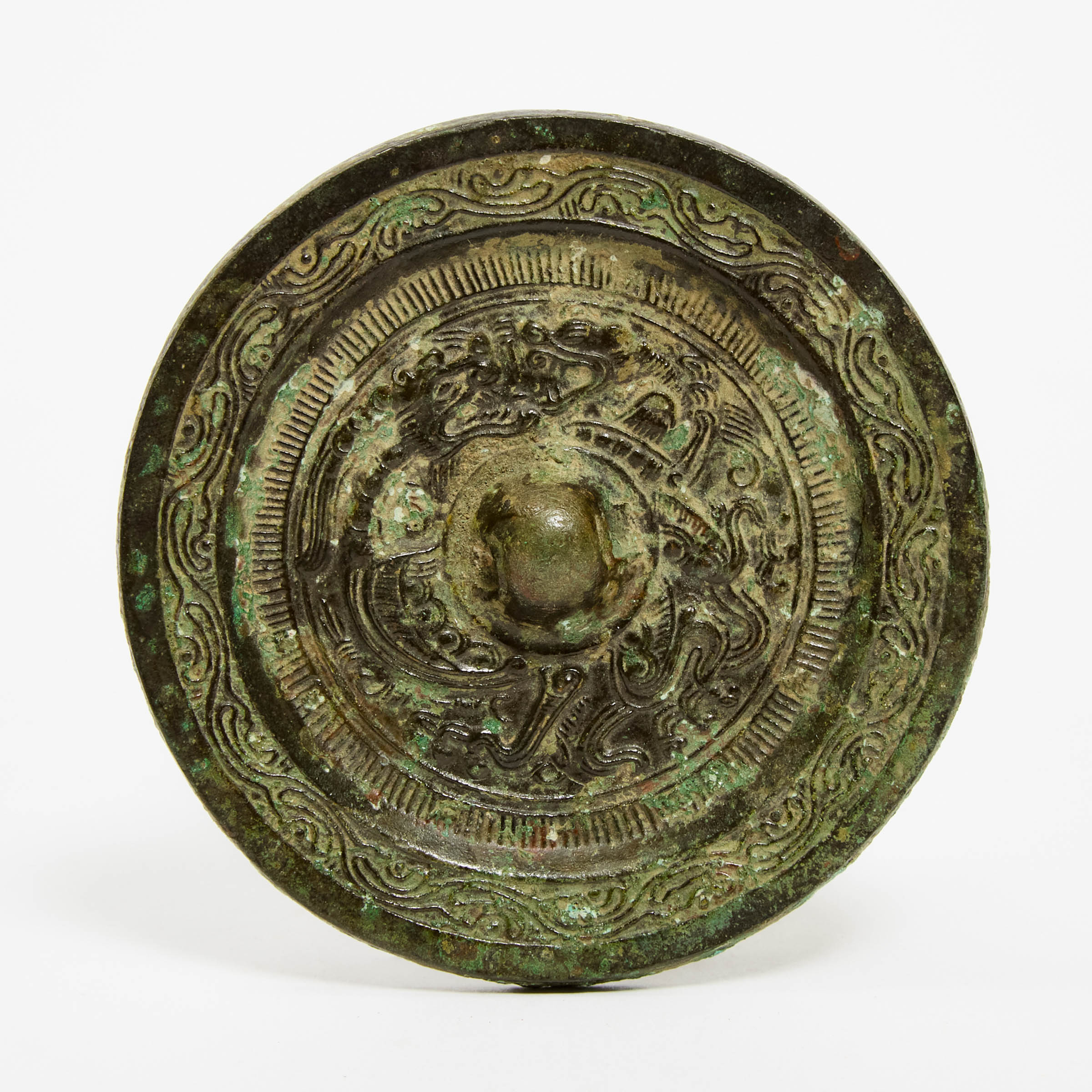 A Bronze 'Dragon and Tiger' Mirror,