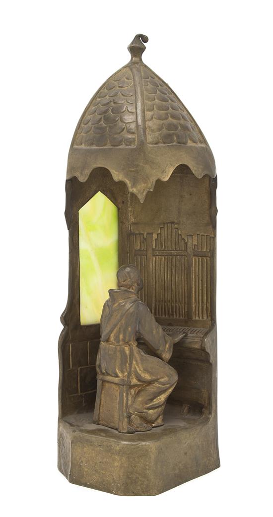 A Bronze Figural Lamp in the form