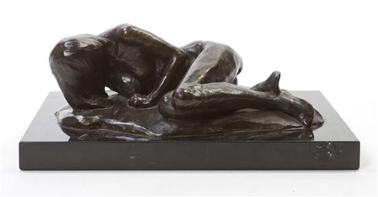 A Bronze Figure of a Recumbent Nude
