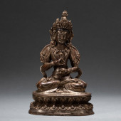 A BRONZE FIGURE OF BUDDHA<br>A