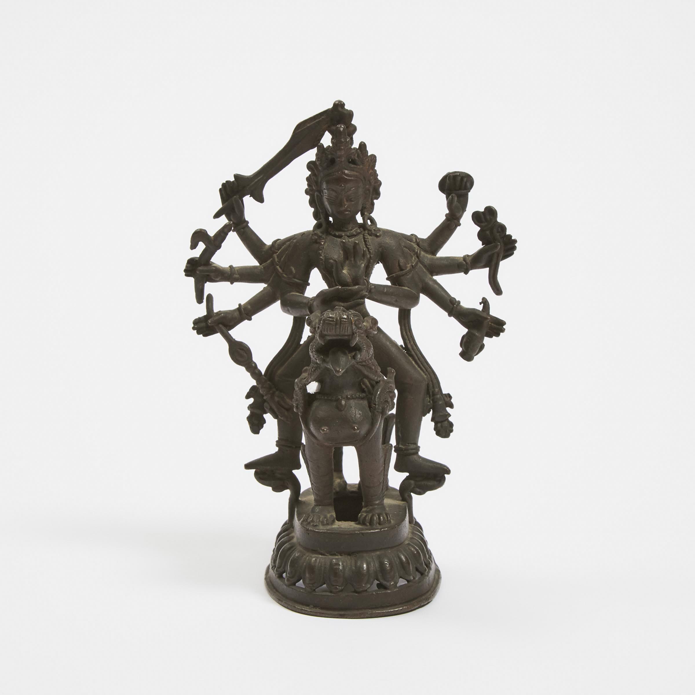 A Bronze Figure of Durga, Nepal,