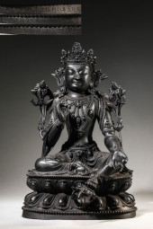 A BRONZE FIGURE OF KING KSHITI