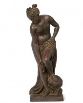 A BRONZE FIGURE OF LA BAIGNEUS