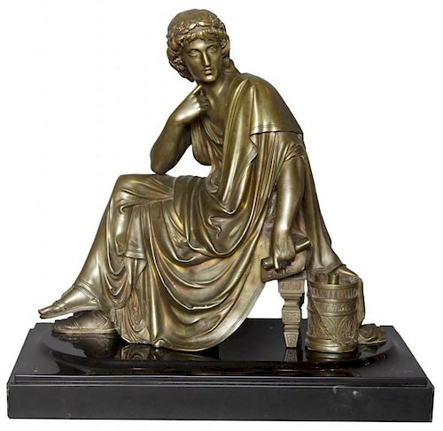 A BRONZE FIGURE OF THE POET VIRGIL,