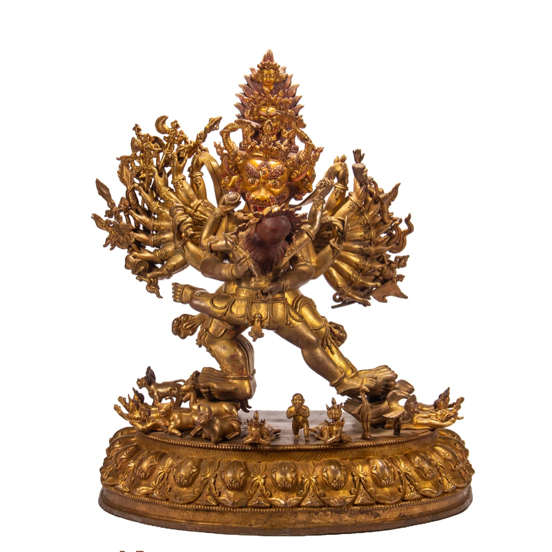 A BRONZE-GILT FIGURE OF BUDDHA
