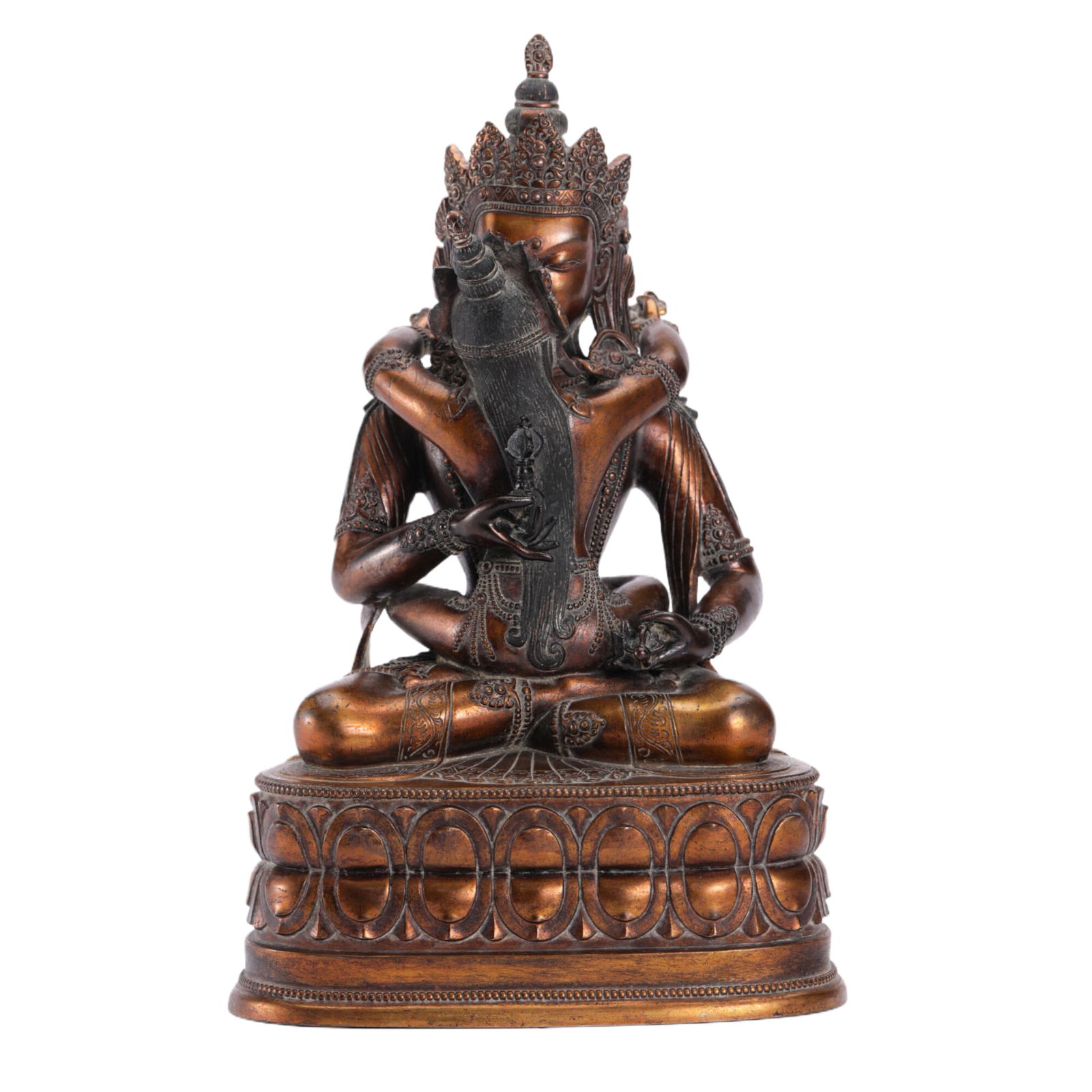 A BRONZE-GILT FIGURE OF BUDDHA