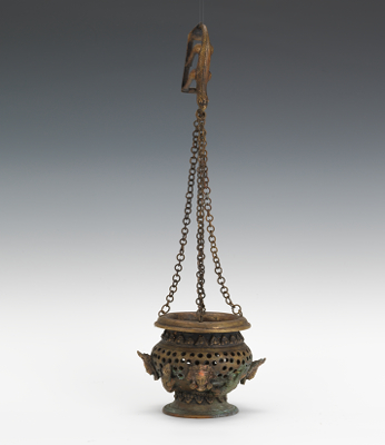 A Bronze Hanging Censer The cast
