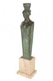 A BRONZE-MOUNTED TRAVERTINE LA
