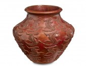 A BRONZE OLLA VESSELA bronze o