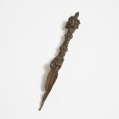 A Bronze Phurba Ritual Dagger,
