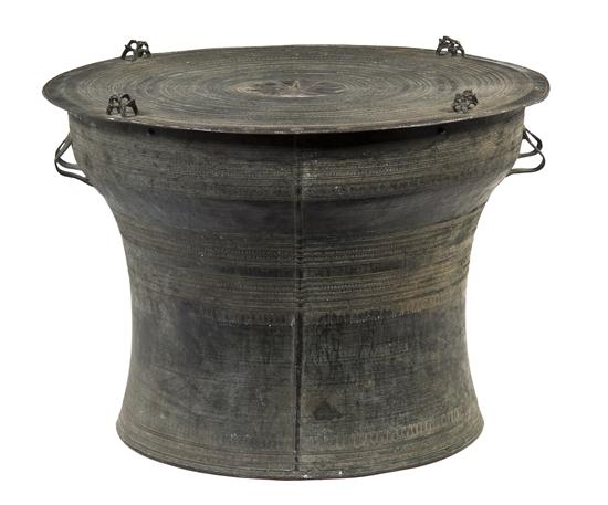 A Bronze Rain Drum of circular form
