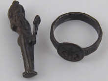 A bronze ring with engraved seal
