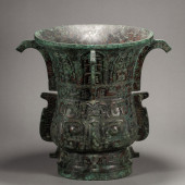 A BRONZE RITURAL VESSEL ZUN<br